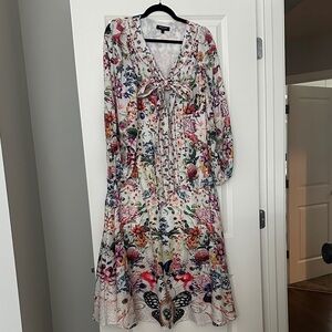 Elegant Floral Long Sleeve Maxi Dress